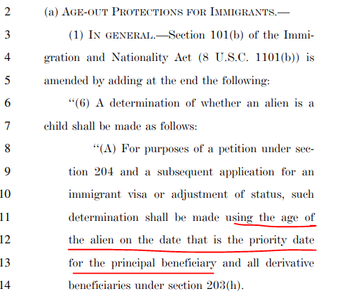 David_J_Bier's tweet photo. For employment, family, and DV immigrant visa petitions, the amendment completely ends aging out. A dependent's age will be the dependent's age at the time of the petition going forward. https://t.co/vaI18CUMkA