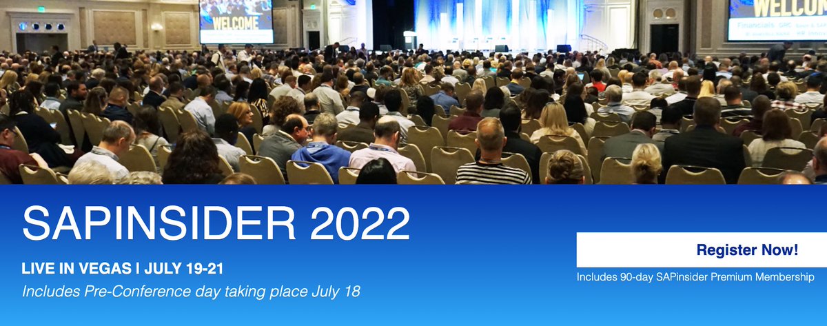 DarrylWGray's tweet photo. #SAPInsider2022 - Las Vegas is almost here!

✅ 4 Days
✅ 150+ Speakers
✅ 250+ Sessions
✅ 2500+ Participants;

Register here and join on the 19th : https://t.co/iXgBC0zY85

#SAPInsider #SAPPartners #SAPCommunity #RISEwithSAP #SAPBTP https://t.co/rAjNPSOimF