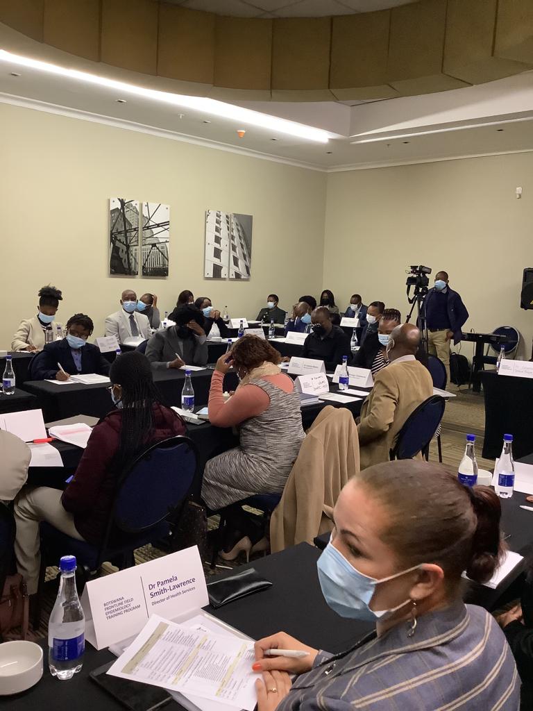 AFENETAfrica's tweet photo. Bostwana Field Epidemiology Training Program (FETP) Stakeholders Implementing Workshop on 6 July 2022. Dr.  Herbert Kazoora #FETP team lead #AFENET represented the AFENET Director, Dr. Simon Antara. https://t.co/oAjaae3s4O