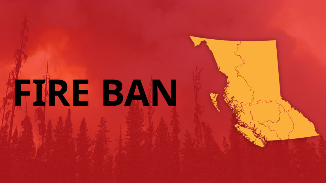 BCGovFireInfo's tweet photo. As of today, July 15, at noon (PDT), all open burning is prohibited in the Cariboo, Kamloops, Southeast and Coastal Fire Centres. The prohibition includes Category Two and Three fires, fireworks and sky Lanterns. https://t.co/hQNTEUKSvJ