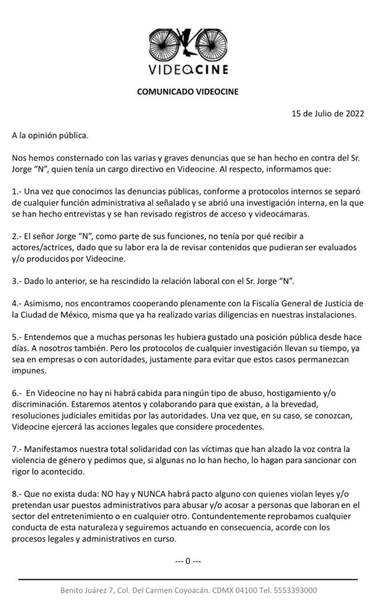 AhoraTabasco's tweet photo. 🔴#AHORA|📄 A través de un comunicado la empresa de Videocine informó que está cooperando con la Fiscalía General de Justicia (@FiscaliaCDMX), misma que ha realizado varias diligencias en las instalaciones de la empresa.

|#Noticias |#CocoLevy |#Videocine https://t.co/SAmF5JKyeU