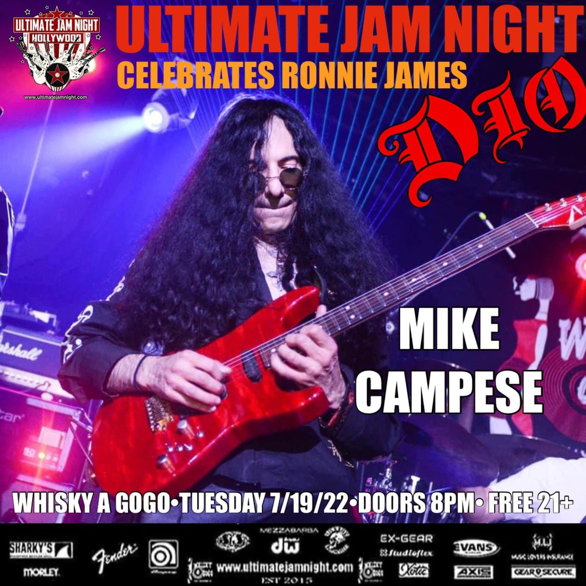 MikeCampese's tweet photo. This Tuesday night, July 19th 2022.  I will be performing on the Ronnie James Dio, Ultimate Jam show, at the Whisky A Go Go, in Hollywood.  #🎸 #🎶 #mikecampese #ronniejamesdio #Dio #ultimatejam #thewhiskyagogo #rock #ClassicRock https://t.co/XFQH36Evds