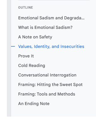 h_sleepingirl's tweet photo. This week's article is on emotional sadism and degradation is out.

We're exploring how to identify and make use of uncomfortable things in order to hurt a partner for our mutual thrill and pleasure. Remove their escapes, and control their emotions.

https://t.co/NJoA1pzdw4 https://t.co/dc52lBjizt