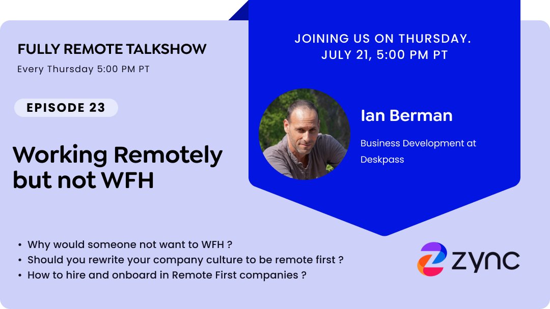 Next week’s topic: Working Remotely but not WFH with <a href="/ianberman/">Ian Berman</a>. Register here hubs.ly/Q01gVLsq0 #digitalnomad #workation #remotefirst #communicationstrategy #workingremotely #collaboration #remoteworkingsolutions #remotework #virtualmeetings #eventplanning #futureofwork