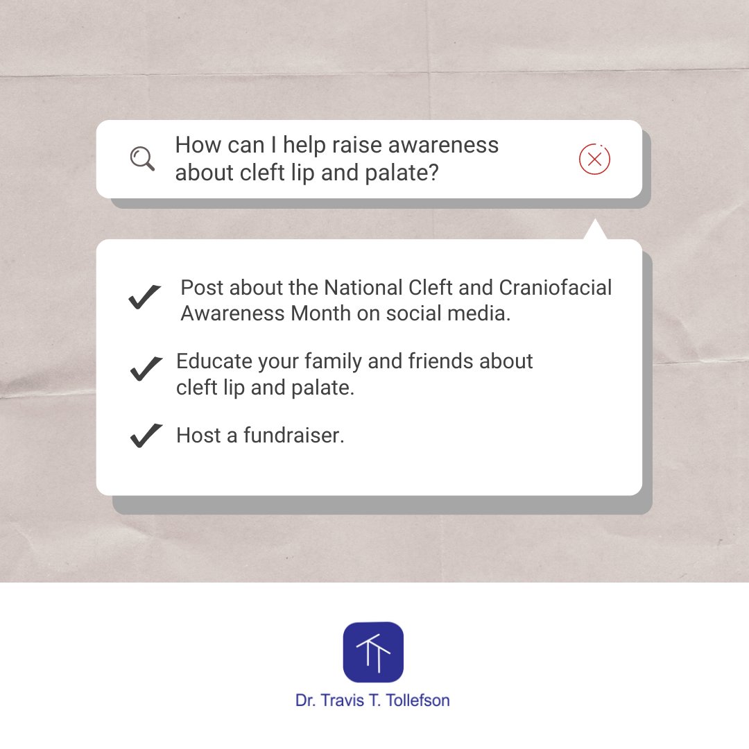 This month is a great opportunity to help raise awareness about cleft lip and palate so that all children with the condition can receive the care and treatment they need. Here are a few ways you can help: