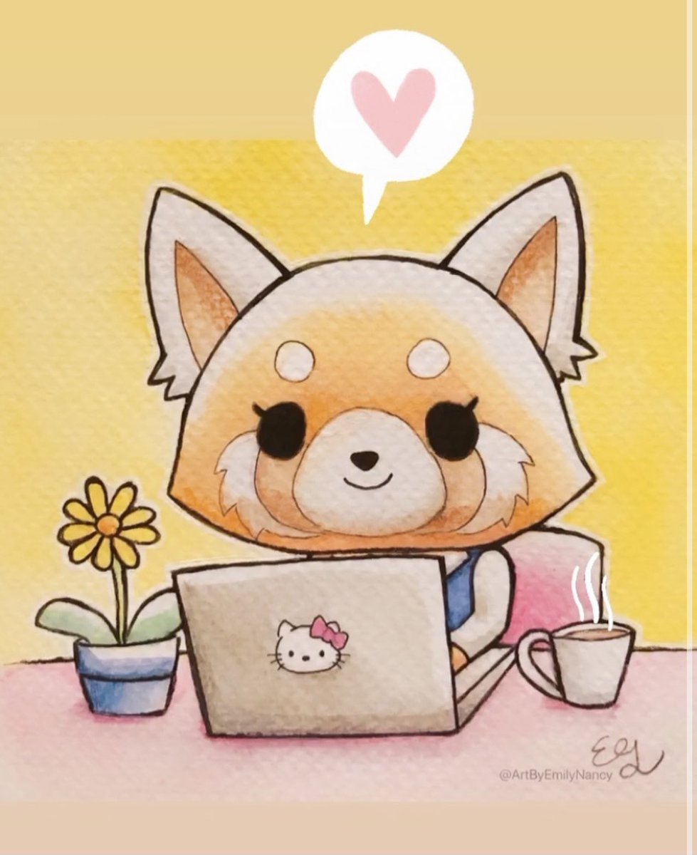 aggretsuko's tweet photo. Excited for the weekend 💗 #Aggretsuko fan art by artbyemilynancy on IG https://t.co/wczuTAiXSt