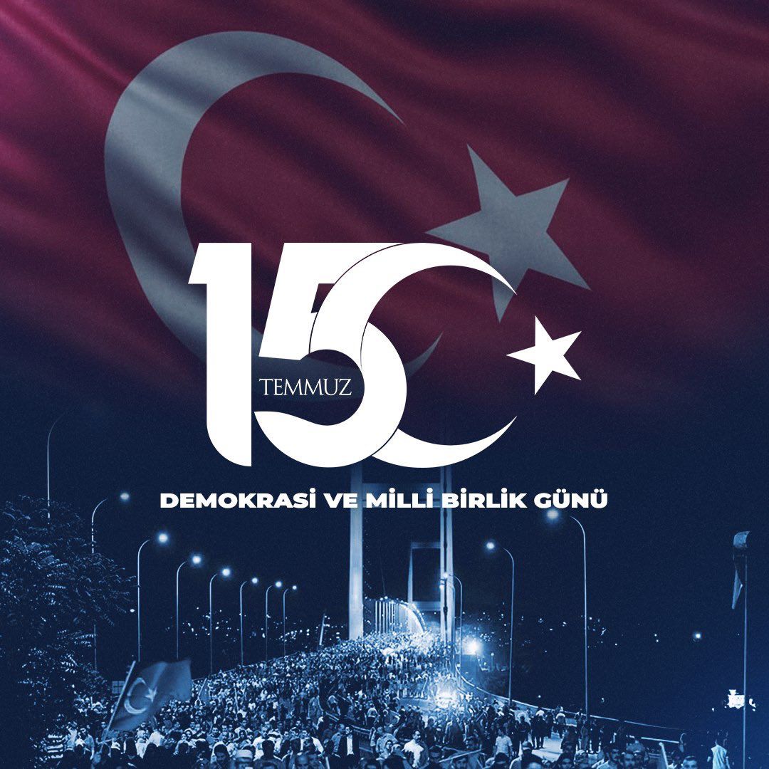 15 Temmuz Demokrasi ve Milli Birlik Günümüzü kutlar; şehitlerimizi rahmetle anar, gazilerimizi minnetle yad ederiz.