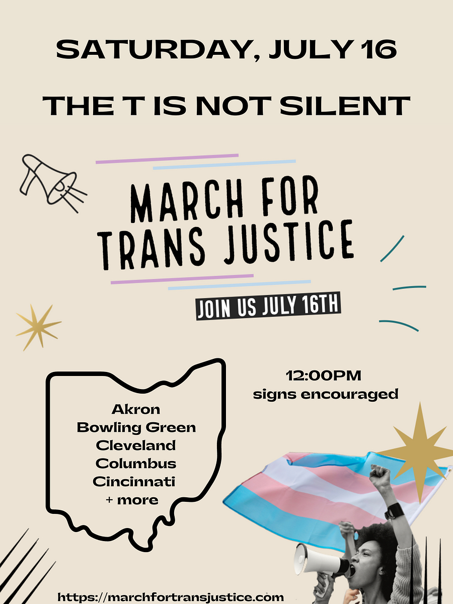 CLEHIVtrials's tweet photo. from James Knapp at @Trans_Ohio
Hey folks, hope you’re able to come out this Saturday for a March for Trans Justice!
All Ohio events begin at 12pm, and the Cleveland event is at the Free Stamp.
https://t.co/JsejDLA33C
#TransLivesMatter #TransHealthcare #TransJustice #TransRespect https://t.co/TmZUnakOs8