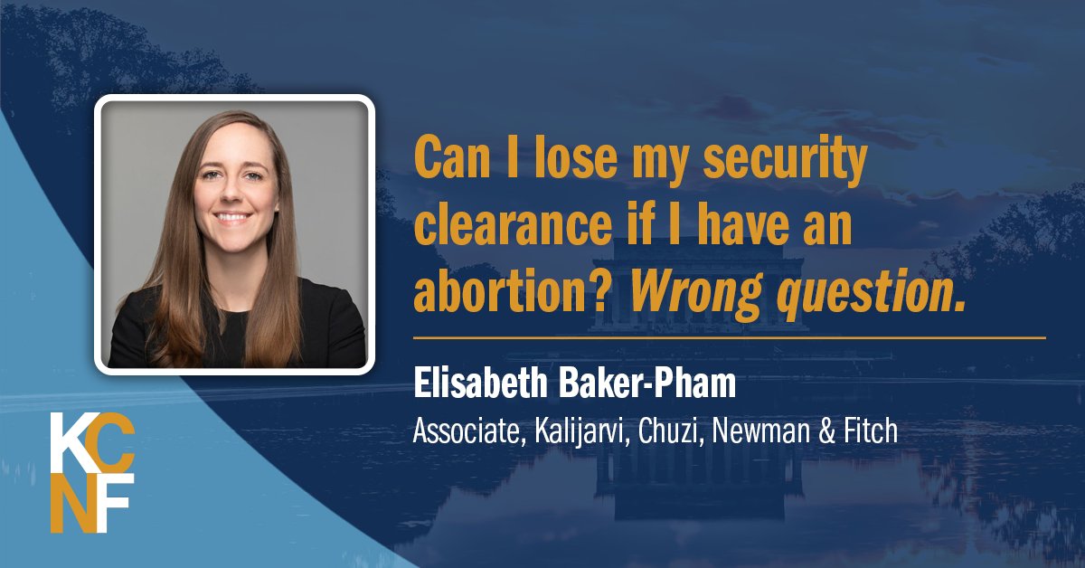 KCNFDC's tweet image. Does obtaining an abortion jeopardize your #securityclearance? @elisabethmbaker provides insights. #emplaw
kcnfdc.com/blog/can-i-los…