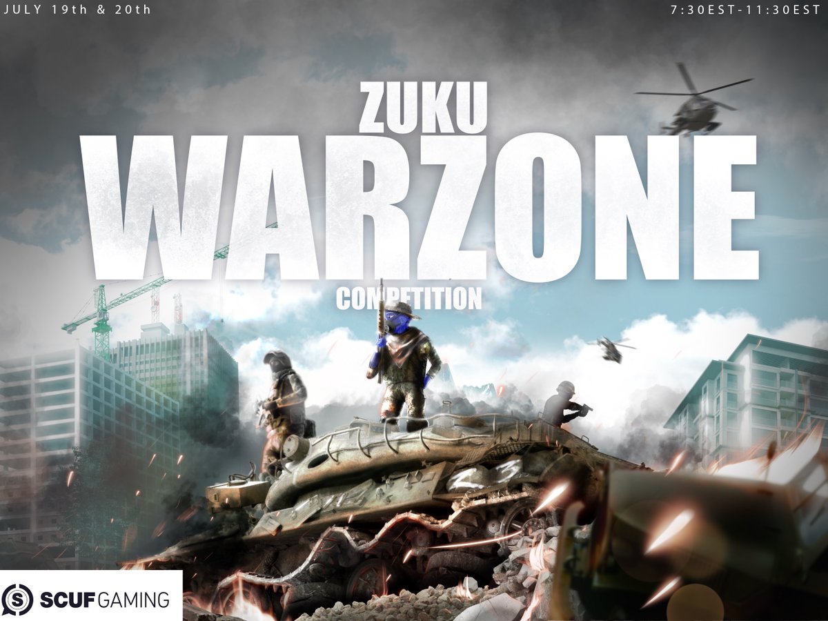 ZUKU WARZONE COMPETITION:

We have over 100 spots for discord members to participate and pair up with an NFL athlete and Professional E-sports streamer for your shot to win $1,000 and a custom <a href="/ScufGaming/">SCUF</a> performance controller!

Join discord.gg/zuku for more info!