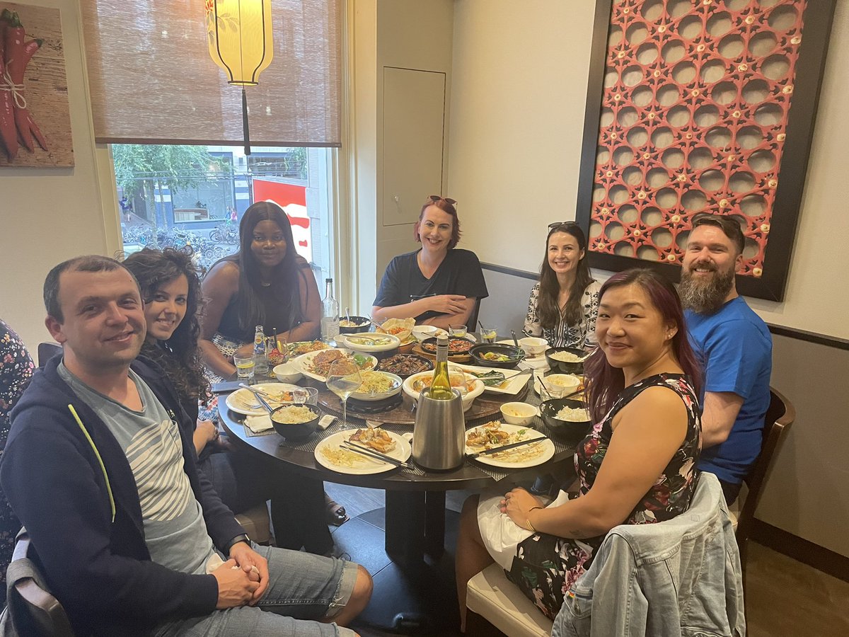 The lovely <a href="/ServerlessDAms/">ServerlessDays Amsterdam</a> orga team together in the flesh, cooking up some exciting stuff to come after the summer break 😍