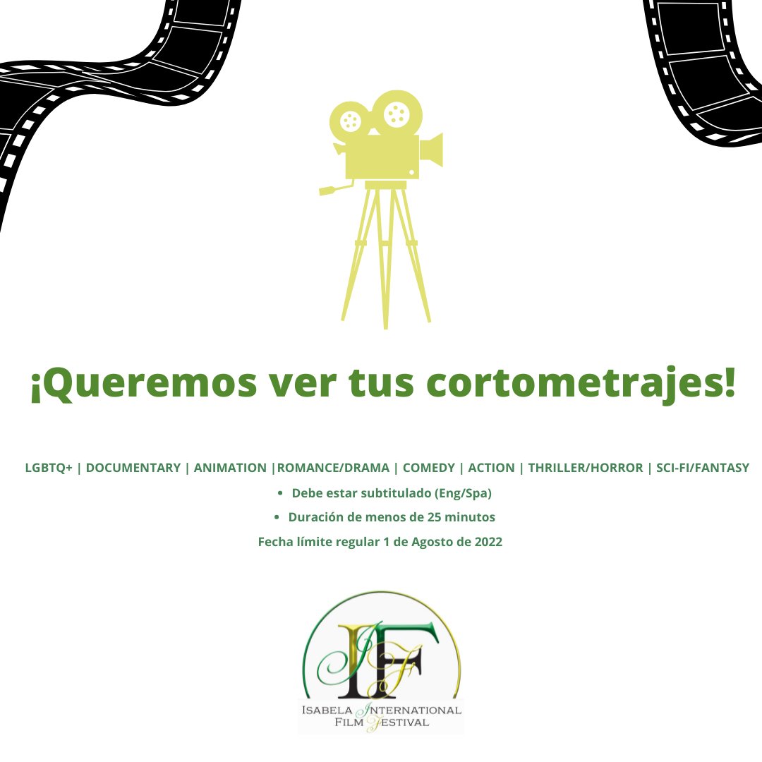 IsabelaFilmFest's tweet photo. 👉https://t.co/4iXBGaxrGj #cine #puertorico #filmfreeway #cinema #event #filmfestival https://t.co/G64DWtz43c