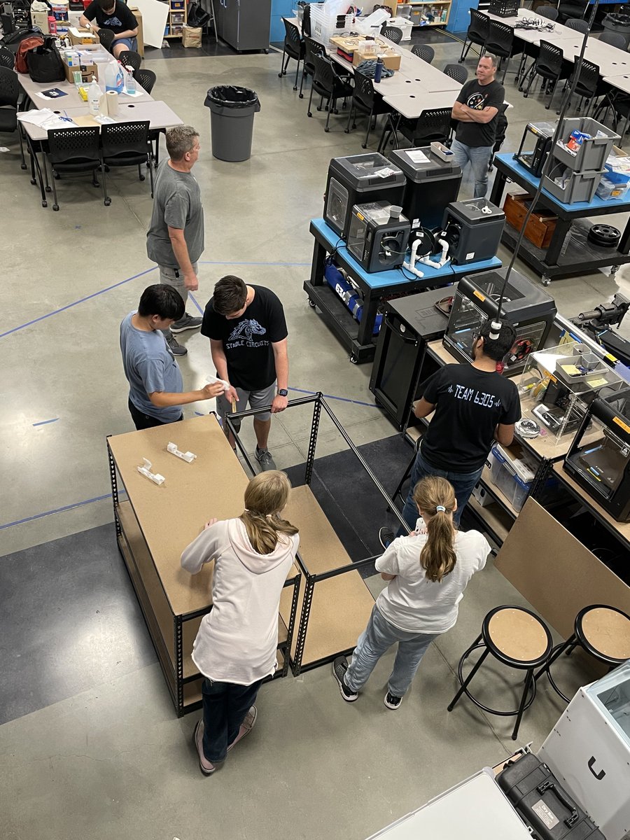 team6305's tweet photo. We had great fun at our Team Shop Night! We had finished cleaning and we played games with concessions Thanks to the Gahans! Looking forward to the season! https://t.co/GD0Y9Oe91u
