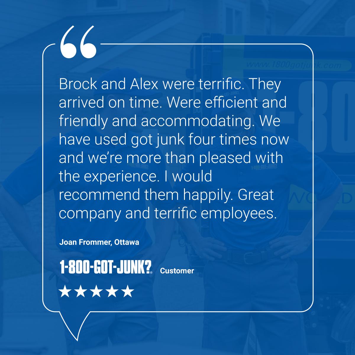 1800GOTJUNKOTT's tweet photo. We LOVE our repeat clients! They are always so happy and excited to see us, and we are equally happy and excited to see them. Thank you, Joan! We look forward to being of service to you again in the future! https://t.co/47NI3B17pj