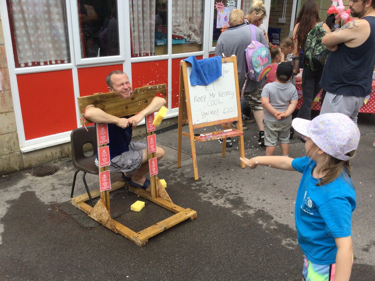 Thank you to everyone who came along to support our Summer Fayre today and helping to keep Mr Kenny cool. Big thank you to <a href="/tomellis45/">Tom Ellis</a> <a href="/charlieewels/">Charlie Ewels</a> <a href="/JoshJMcNally/">Josh McNally</a> and <a href="/NMerigan/">Nahum Merigan</a> for joining us from <a href="/BathRugby/">Bath Rugby</a> at the end of their first week back.