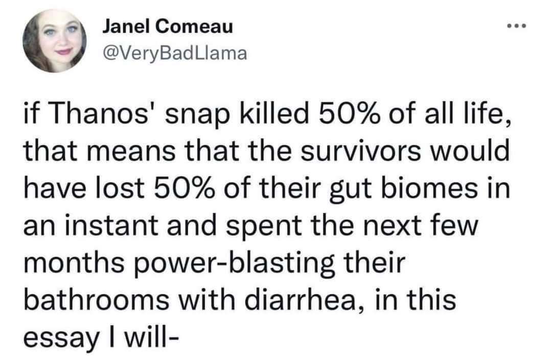 KchandlerIPT's tweet photo. I bet the MCU peeps didn’t consider this when writing the storyline to Endgame. https://t.co/zHYcV09g0X