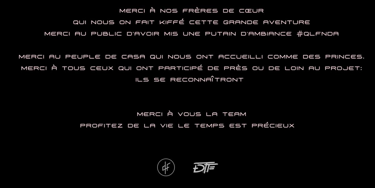 PlantzerQLF's tweet photo. Message de @DTFtweet @Rkm_Bad à la fin du clip! #QLFNDA https://t.co/CO7YP7jKTi