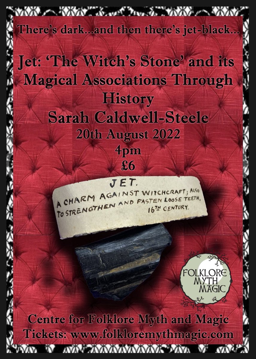 The Folklore Centre, Todmorden (@centremyth) on Twitter photo I love jet, and one day I WILL own a beautiful piece from <a href="/JetSarah/">Sarah Caldwell Steele</a>’s
Jetworks! In the meantime, I’m looking forward to her talk! 🖤
Tickets folkloremythmagic.com/event-details/…
#magic #charms #jet #occult #death I love jet, and one day I WILL own a beautiful piece from <a href="/JetSarah/">Sarah Caldwell Steele</a>’s
Jetworks! In the meantime, I’m looking forward to her talk! 🖤
Tickets folkloremythmagic.com/event-details/…
#magic #charms #jet #occult #death