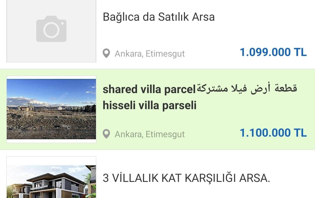 Şu fırsatçı geçirenlere ayar oluyorum, yarım yamalak bilgisiyle hem İngilizce hem arapça yazmış ilanı. Dolar için gözü dönmüş resmen. Yahu sen yabancıya dönüm dönüm sat diye mi karış karış toprak için niceleri kanlarını akıttı?