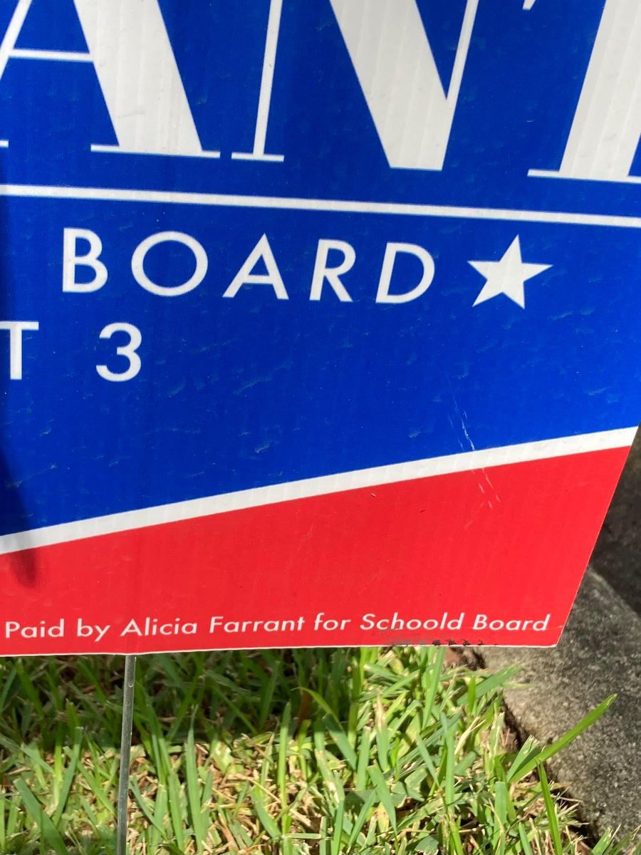 Want to see what happens to education in #Florida if <a href="/Moms4Liberty/">Moms for Liberty</a> get elected to <a href="/OCPSnews/">ocpsnews</a>? Look no further than the sloppiness on ALL of <a href="/alicia_farrant/">Alicia Farrant</a>’s signs. Do you want someone who can’t even proof a yard sign in charge of BILLIONS of our tax dollars? #SchooldBoard