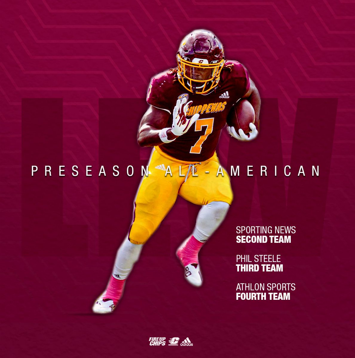 The recognition keeps rolling in for Lew Nichols❗ 

The sophomore running back has been named a preseason All-American by the Sporting News, Phil Steele and Athlon Sports.

#FireUpChips🔥⬆️🏈