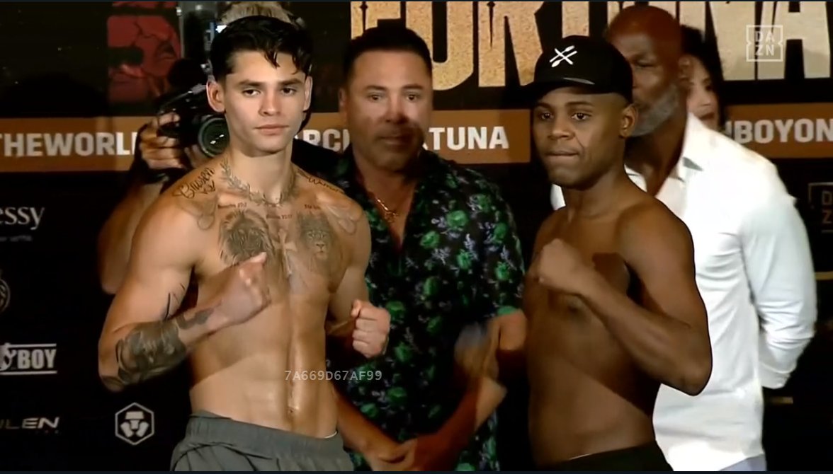 Superboxeo1's tweet photo. Pesaje desde Los Ángeles
Javier Fortuna 139.8
Ryan García 140
#superboxeo #Ryangarcia #javierfortuna #boxing https://t.co/roK4aZMuMq