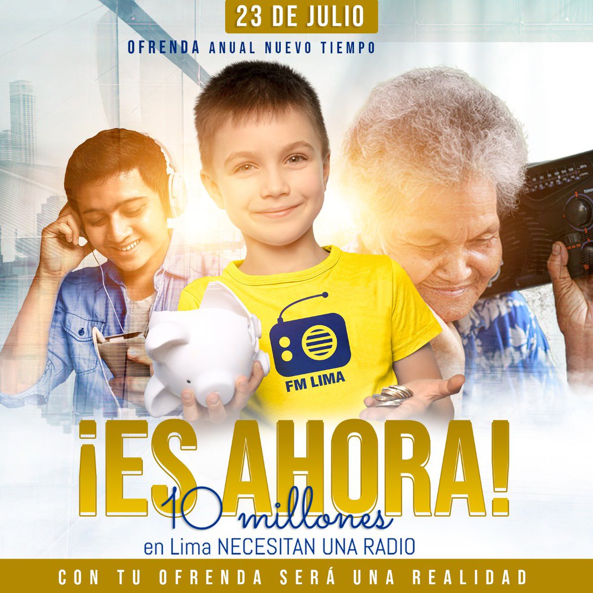 ¡Se viene la Semana especial #EsAhora! 👈🏻
🗓️ 18 al 22 de julio a las ⏰ 8:00pm 🇵🇪
📌 Conéctate al Facebook y YouTube: Nuevo Tiempo Perú 
Te esperamos‼️ #OfrendaAnualNT 📻