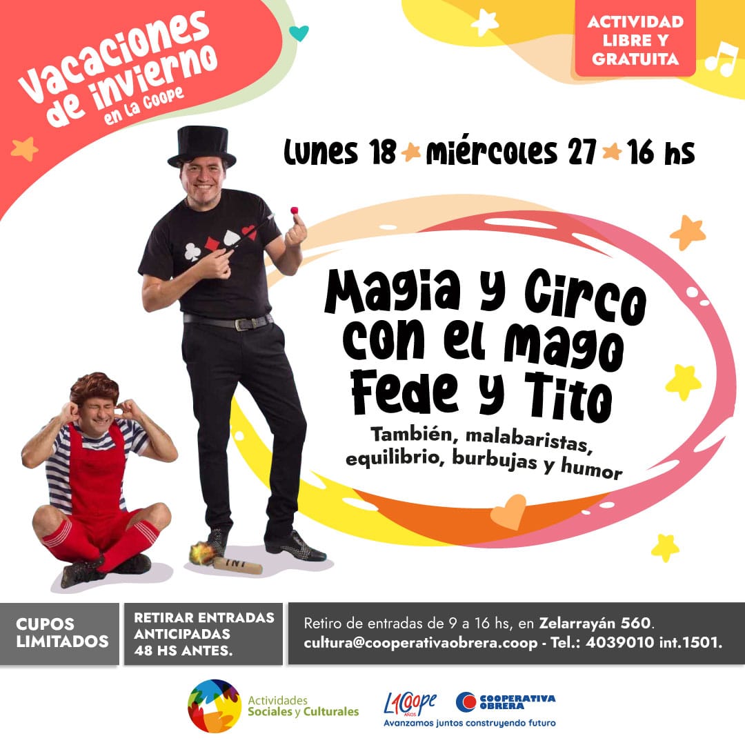 #VacacionesDeInvierno #2022 @Cultura_Bahia <a href="/culturastmbb/">@culturastmbb</a> <a href="/CulturaNacionAR/">Cultura Nación</a> #COL #COOPERATIVAOBRERA