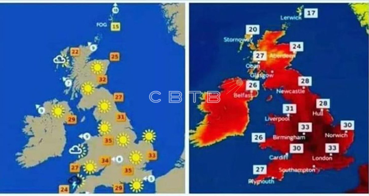 msvetov's tweet image. Глобальное покраснение: как прогнозы погоды за 20 лет стали страшными.

Если сравнить прогноз погоды в 1995 и 2022, то разницу в температуре обнаружить невозможно, зато смена цветовой подачи сразу бросается в глаза сразу. Наука!