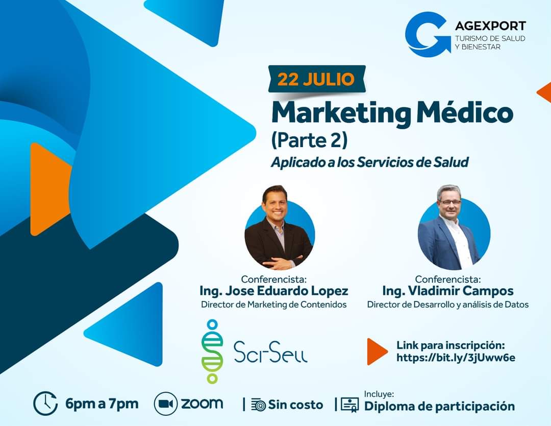 Te esperamos el próximo MIERCOLES 20 DE JULIO en la charla que hemos preparada para todos los Profesionales y Empresas del SECTOR SALUD en Guatemala.
Inscríbete en el siguiente link: bit.ly/3jUww6e