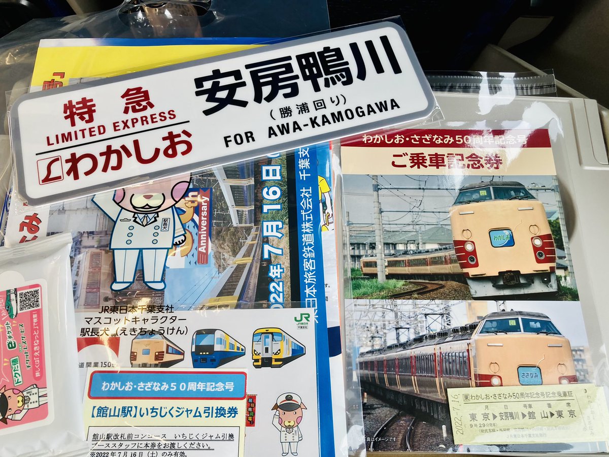 さざなみ 駅 キーホルダー わかしお 鉄道 JR非売品 - 5
