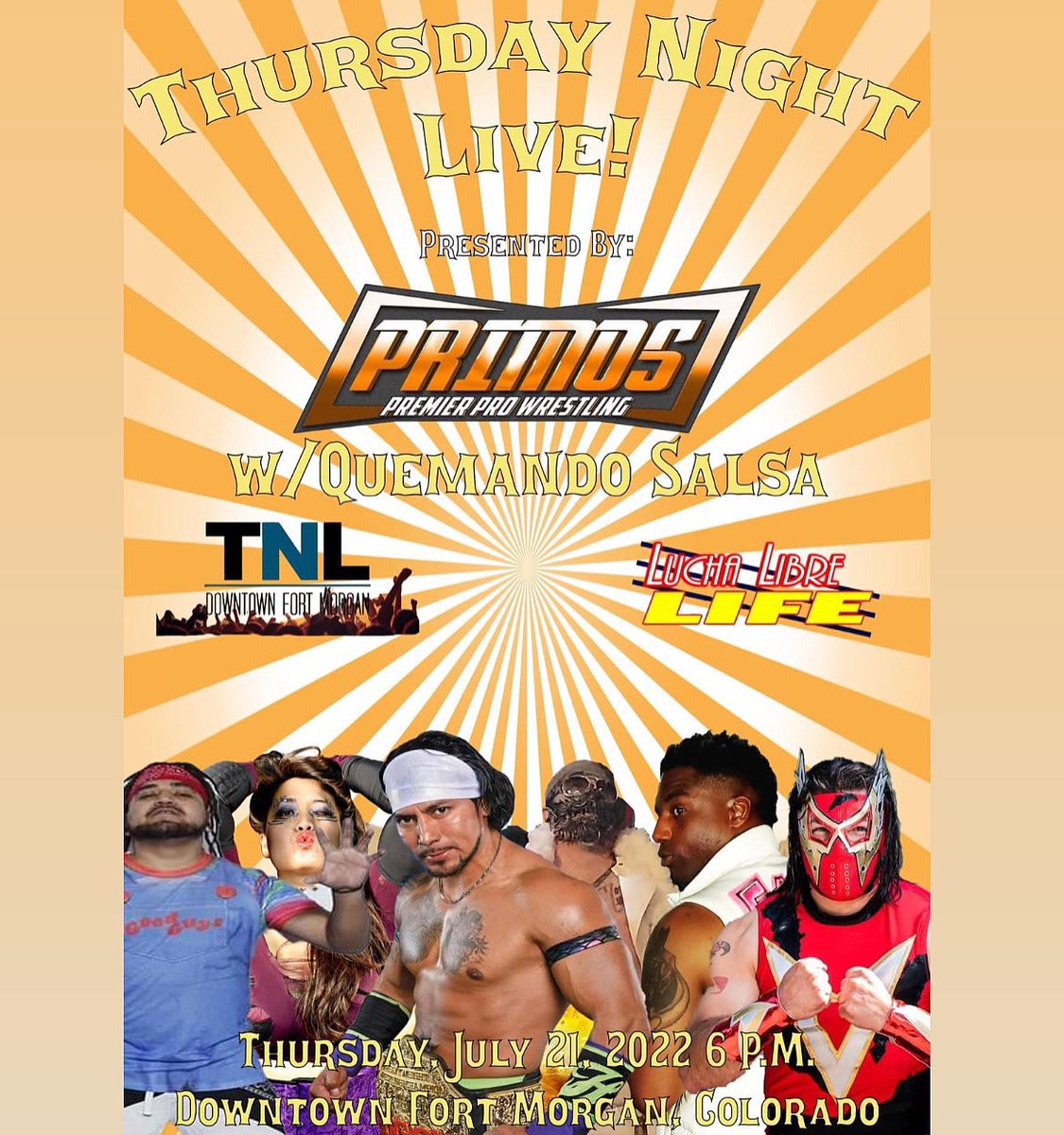 PrimosWrestling's tweet image. 🌞A hot summer just keeps getting hotter! July 21st, you better get ready Fort Morgan, because Thursday Night Live- Downtown Fort Morgan and Lucha Libre Life are gonna see how Primos does Lucha! 

Click 4 more info!
cityoffortmorgan.com/940/Thursday-N… 

#friday #luchalibre #summer #weekend