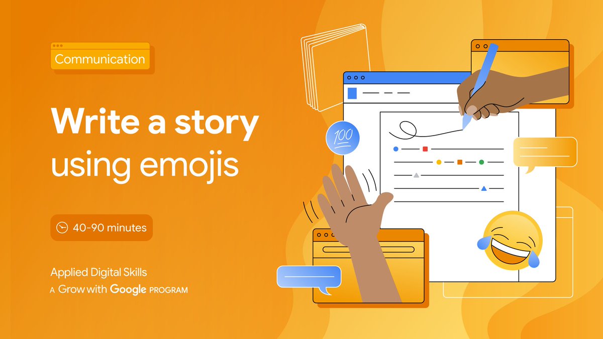 GoogleForEdu's tweet photo. Did you hear? World Emoji Day is this Sunday 📅

Join the celebration today with an #AppliedDigitalSkills lesson that can turn your students into authors by crafting a story using emojis in @googledocs → https://t.co/FolOZzGeIC  #GrowWithGoogle https://t.co/zN07LBZvRI