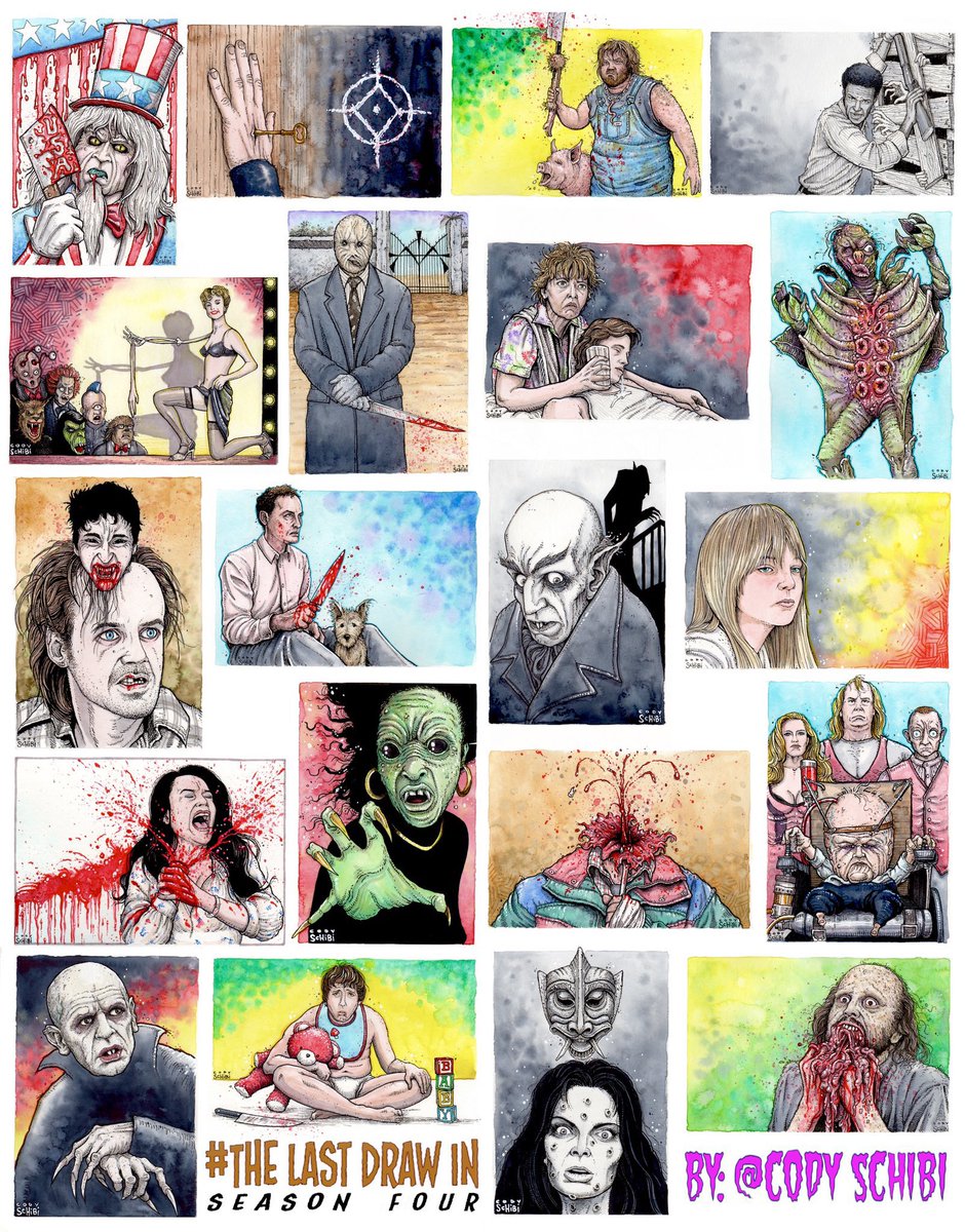 codyschibi's tweet photo. Weekend Giveaway Time!
I’ll be randomly selecting FIVE winners &amp; sending them any print of their choice from my 76 pieces in the  #TheLastDrawIn Gallery. To enter: simply make sure you’re following me &amp; RT this! I’ll be picking the winners Monday morning…🤘💚 #TheLastDriveIn https://t.co/gflobdWlf8