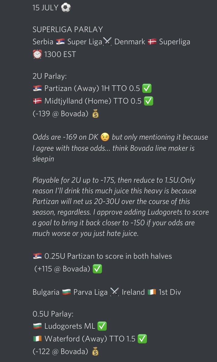 MCSportsHQ's tweet photo. I am breathing straight fire this week 🔥 

Today: +2.24U💰 

Last 7 ⚽️ days in the 📚 club: 

+10.06U 🤑🤑
36.42% ROI 📈📈

Dropping some more heat tomorrow 🥵

Get on the damn train or move out the way 🚂 🚂 🚂 Link in bio 🤝 🤝 

#GamblingTwitter https://t.co/Jk1Lg2plFl