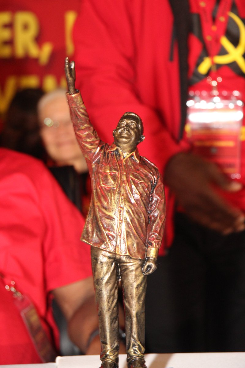 SACP1921's tweet photo. The undying spirit of Comrade Hugo Chavez lives on, and it's felt at the SACP 15th National Congress. 

A sculpture of Comrade Hugo Chavez presented to the SACP. #SACPCongress2022 #SACP15thNationalCongress https://t.co/n8jMUs9rPg