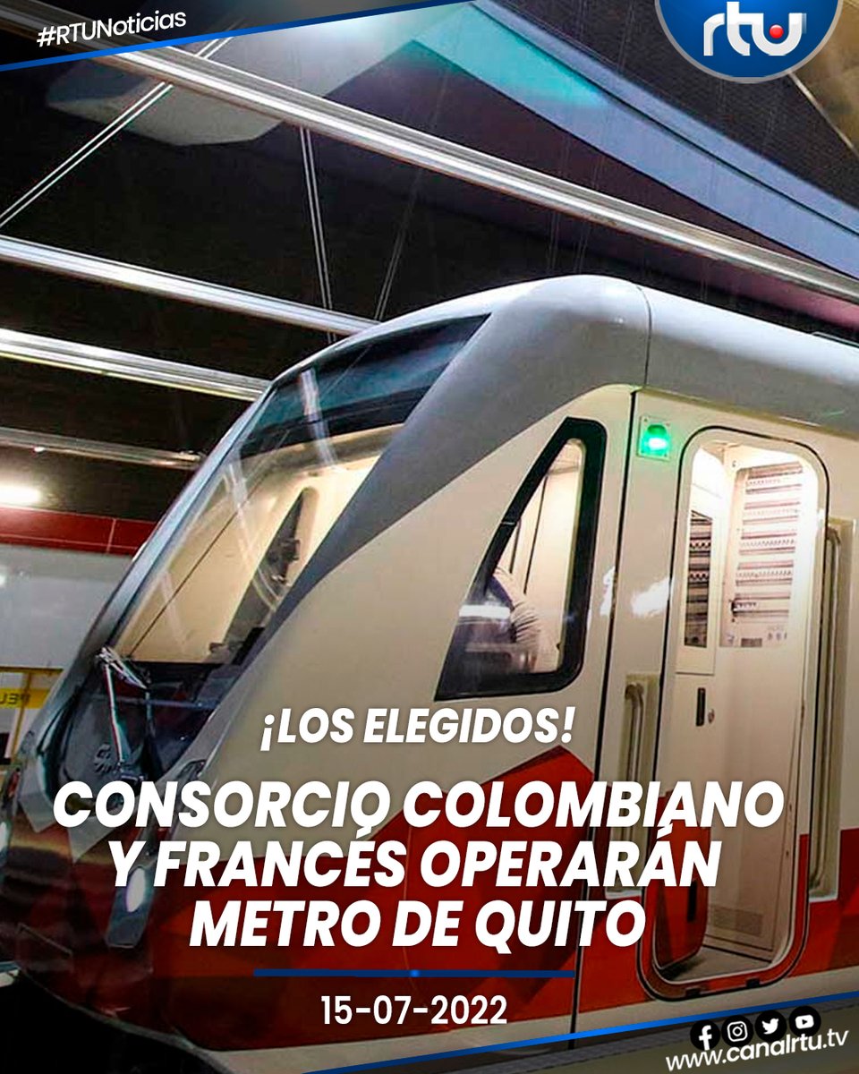 bear333QQ12's tweet image. #NACIONAL | El alcalde, Santiago Guarderas, informó que la empresa que operará el Metro capitalino será el consorcio entre el Metro de Medellín (Colombia) y Grupo Transdev (Francia).  El Metro de Quito inicia operaciones en diciembre de este año.
 👉 bit.ly/3z9mqXg