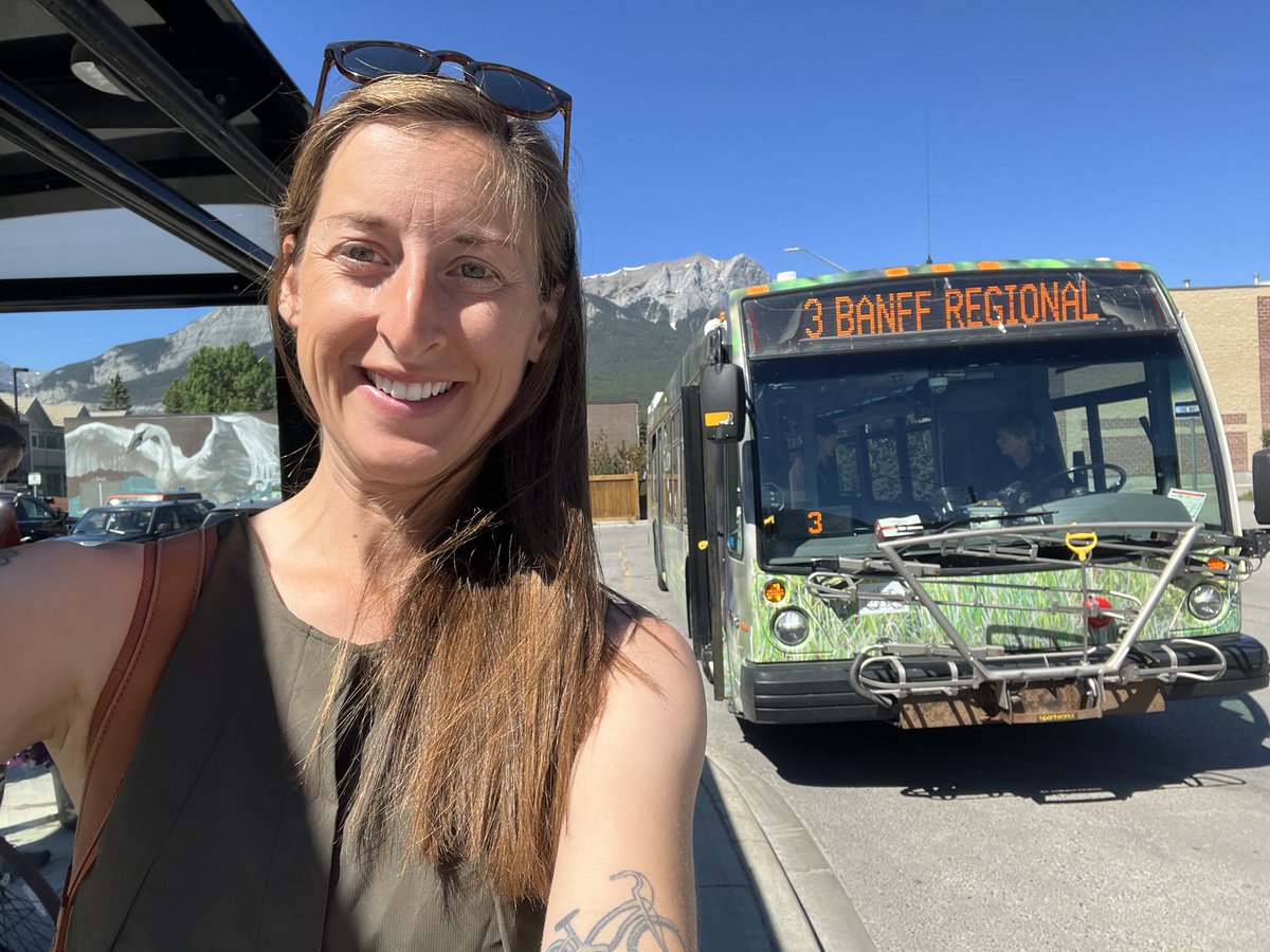banffmayor's tweet photo. Biked from my apartment to the #Banff @roamtransit hub this afternoon. Took the bus to #Canmore. Walked through the pedestrian zone to my meeting. Then did it in reverse to get home. Regional active modes bliss 🏠🚲🚌 https://t.co/4C1e7aL94Q