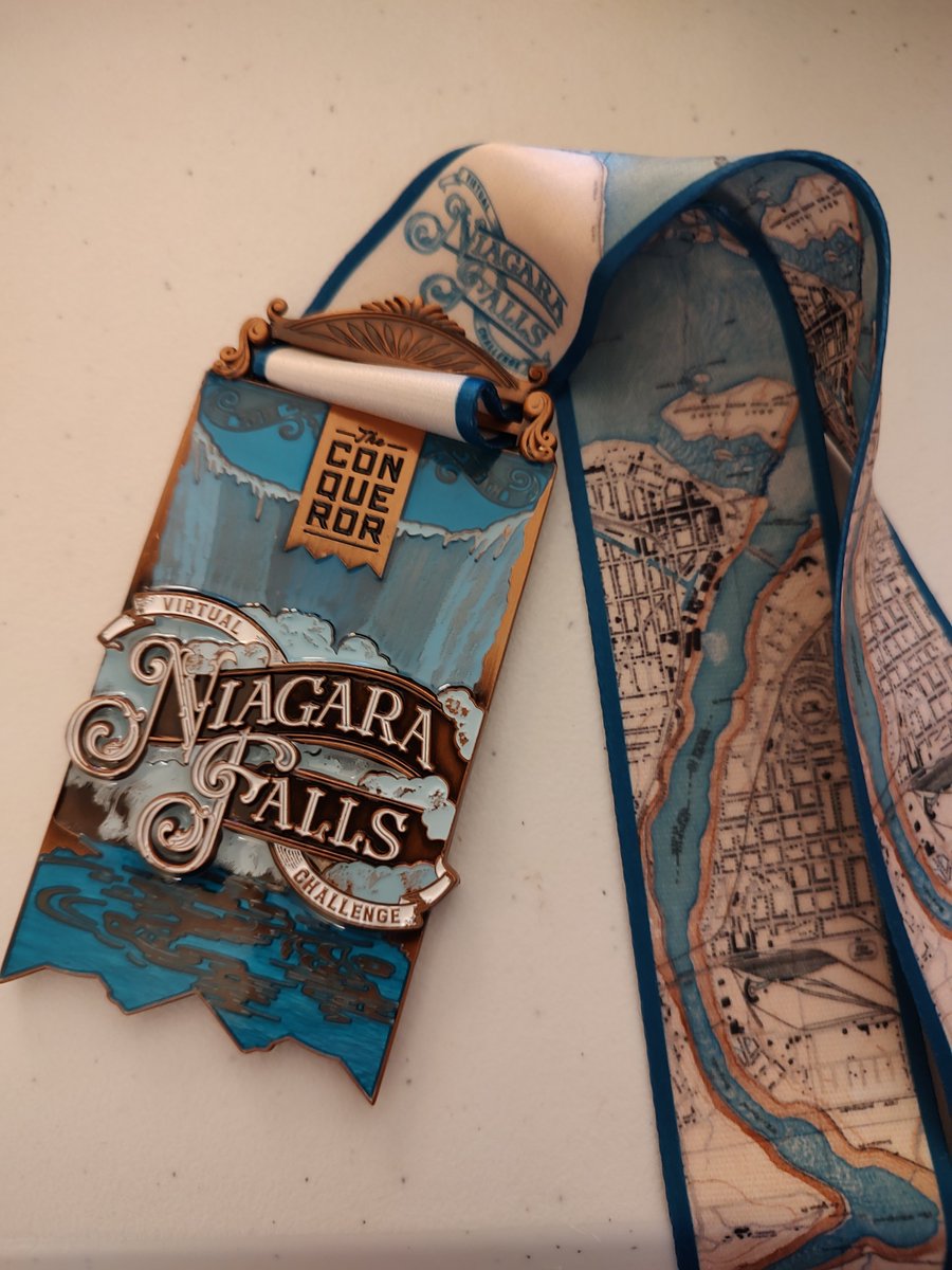 storey_12's tweet image. Got my latest Conqueror Challenge Medal in the mail today. Walked 70 miles in 14 days, virtually on a route around the Niagara Falls. #theconquerorchallenge