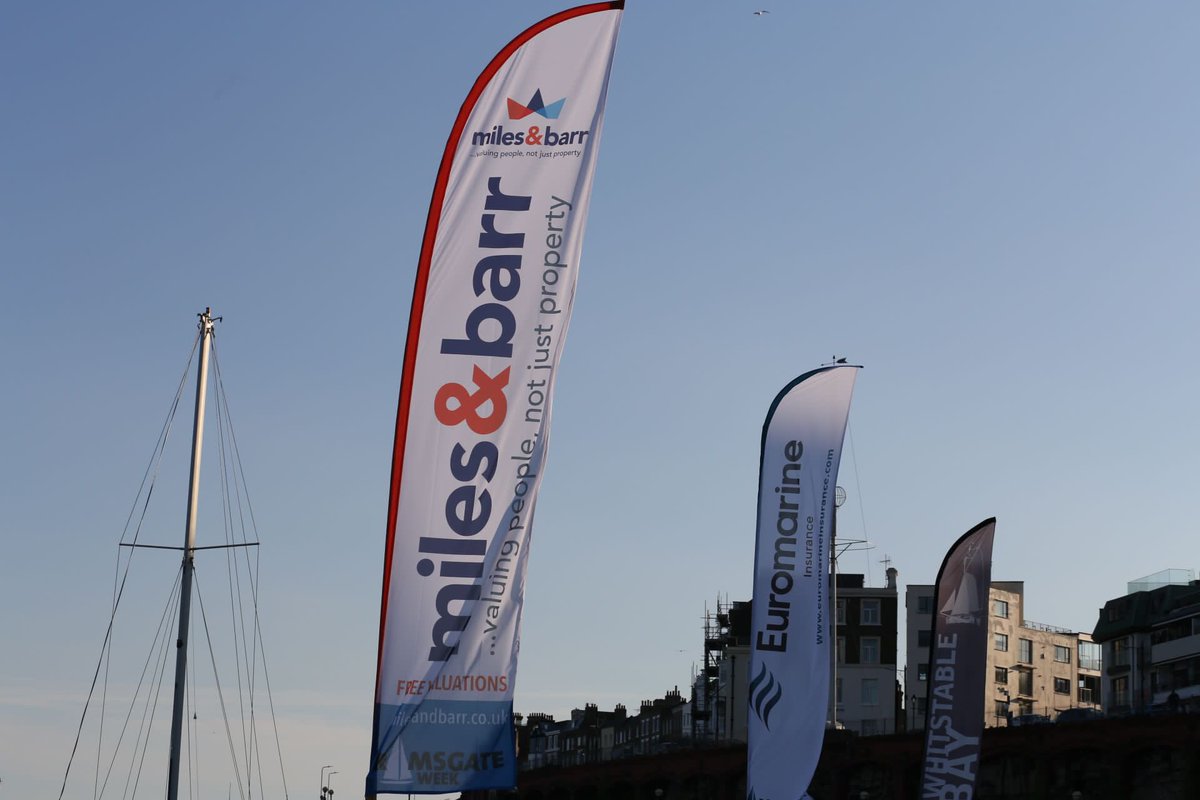 ramsgateweek's tweet photo. Feather flags are up,donβt they look stunning! @EuromarineIns @MilesandBarr @ShepherdNeame @WhitstableBay @icom @slcMain @TJD_Associates #RamsgateWeek https://t.co/zEFg3N7KbC