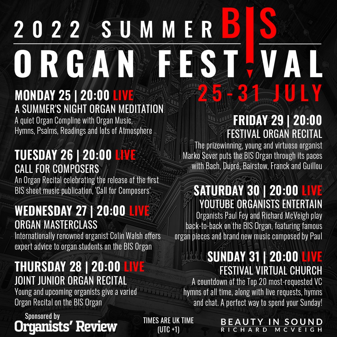 Coming to a screen near you! Thanks to <a href="/OrganistsReview/">Organists' Review</a> for sponsoring the event. Lot's to look forward to!!