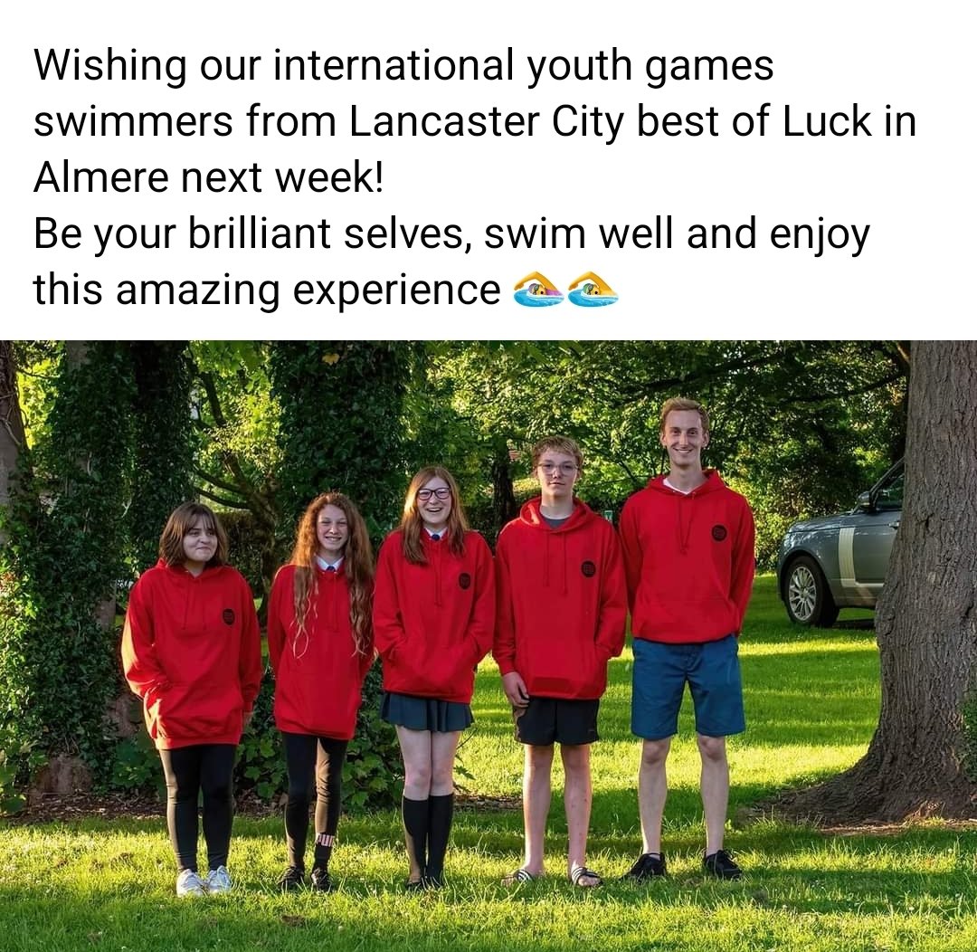 Good luck to Eve, Zara, Ava.and Aaron who were chosen to represent Lancaster at the international youth games in Almere next week.  

Special mention also for our club captain Alex will be looking after the team as a volunteer.