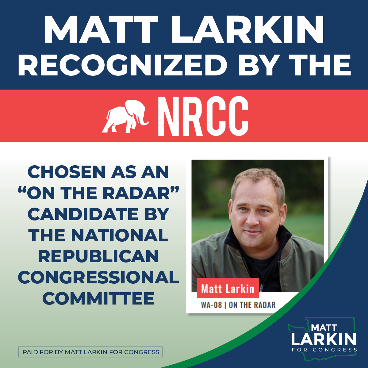 I’m excited to announce I’ve been named to the NRCC’s Young Guns program! We’re experiencing a huge surge of momentum right now &amp; this honor confirms what Team Larkin is feeling on the ground. We're going to win this race &amp; take back this seat in November. Time to flip the 8th!
