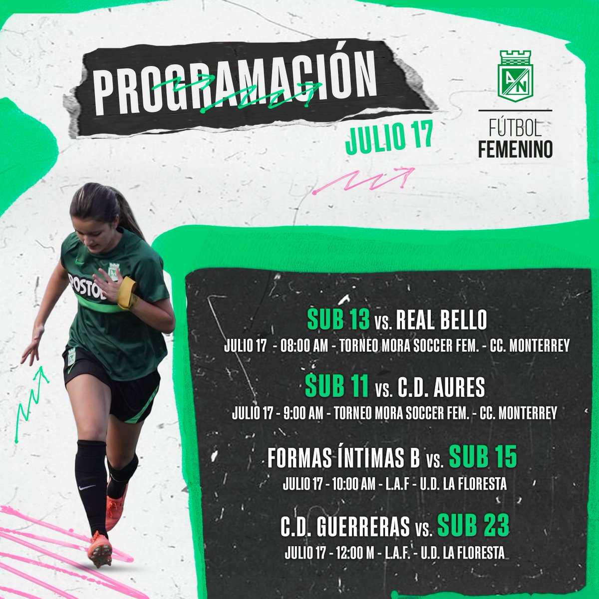 Nos esperan 9 partidos en el fin de semana ⚽💯

#EsMomentoDelFemenino 💚🤍