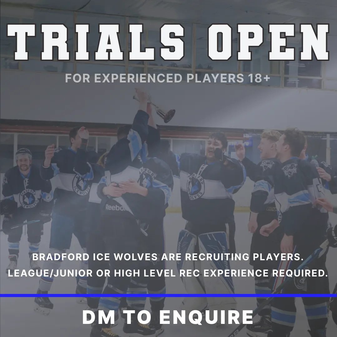 We are recruiting!
.
.
.
.
.
.
.
.
#IceHockey #Yorkshire #Bradford #BradfordIceArena #EIHA #HockeyFamily #NIHL #WestYorkshire #Tryout #Recruitment #WolvesOnThree