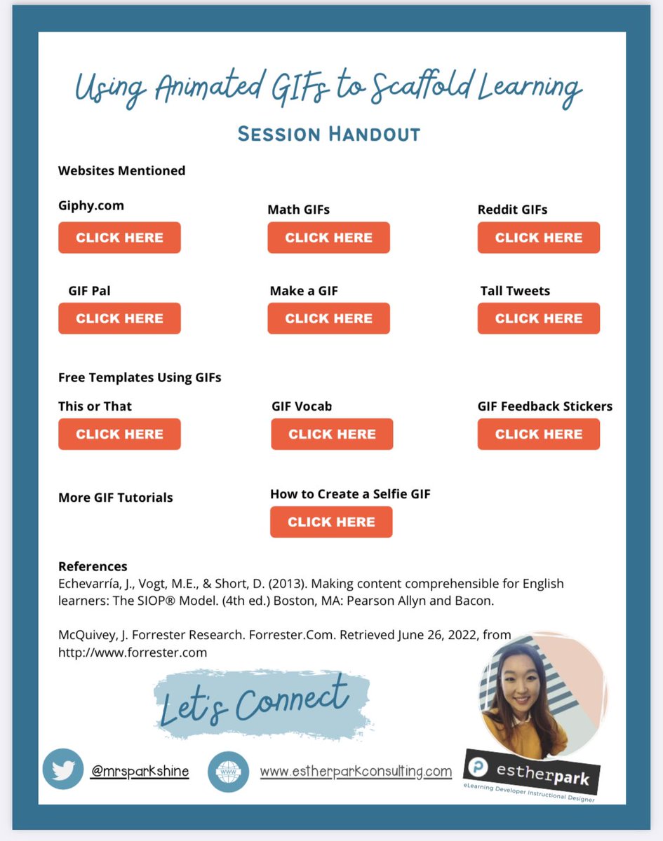 Looking forward to using gifs to engage and expand upon student learning this coming school year! Thank you <a href="/MrsParkShine/">Esther Park</a>! #SIOPNC22