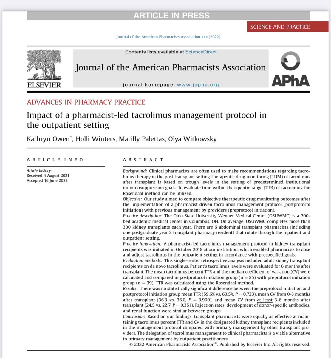 Olya Lovell, PharmD, BCTXP, BCPS tweet media