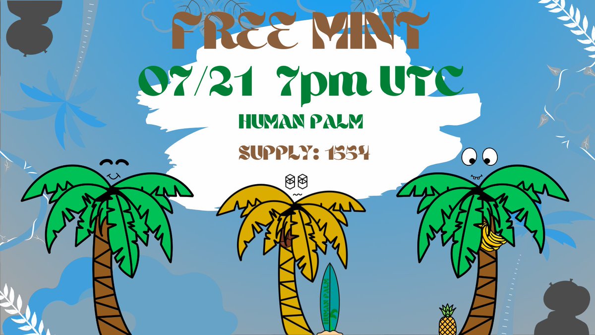 FREE MINT ALERT🆓🆓🆓🆓👀

HUMAN PALM 🌴🌴🌴🌴👀
RELEASE DATE:07/21 7pm UTC (6:40 WL)
SUPPLY:1554👌
HOW TO GET WL: ALL <a href="/LosBearsNFT/">Los Bears | FTM | 61%MINTED</a> HOLDER

more info on our dc: discord.gg/aB7uSAarMc
&amp; twitter: mobile.twitter.com/HumanHippoFTM

#FTMNFT $FTM #Fantom #Freemint #HumanPalm