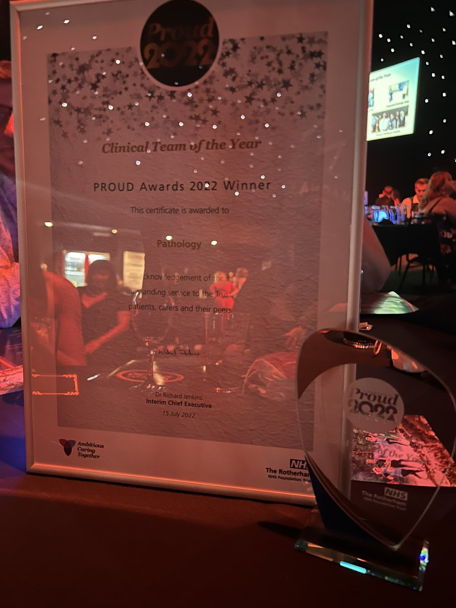 DanTFirth's tweet photo. We won! Amazing! 🤩 So proud of the team- Clinical Team of the Year #TRFTProud @BrilsTeam @RotherhamNHS_FT https://t.co/okNl1vSOND