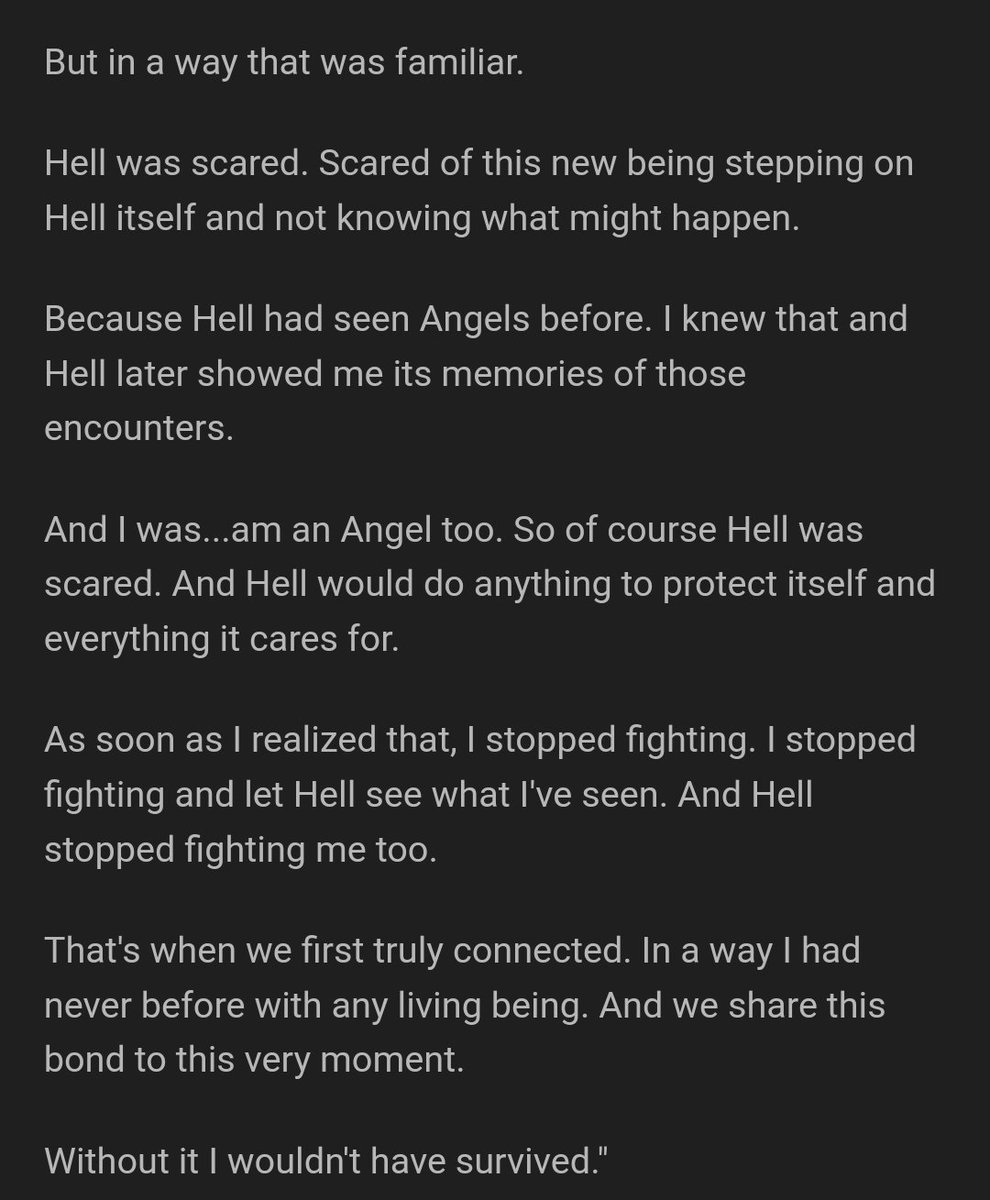 hells_vigilante's tweet photo. It's been a while since I last tweeted something but here's kind of how I see Hell and Lucifer's bond with it. 

Because I don't believe Hell is not a living being. https://t.co/WvoEdKIN7Q